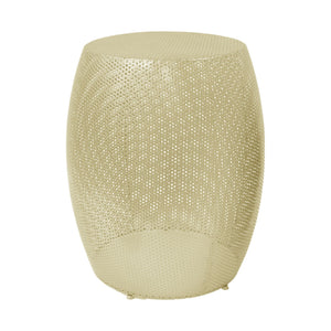 Modern Round Metal Hollow Side Table Set With Openwork Design - Gold
