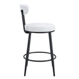 Fashionable Ergonomic High Legged Bar Chairs with White Fabric CushionsSet of 2