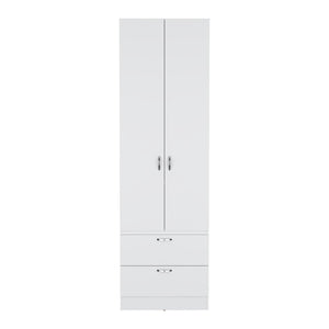 Armoire Organiser, Two Shelves, Rod, Double Door Cabinet Armoire