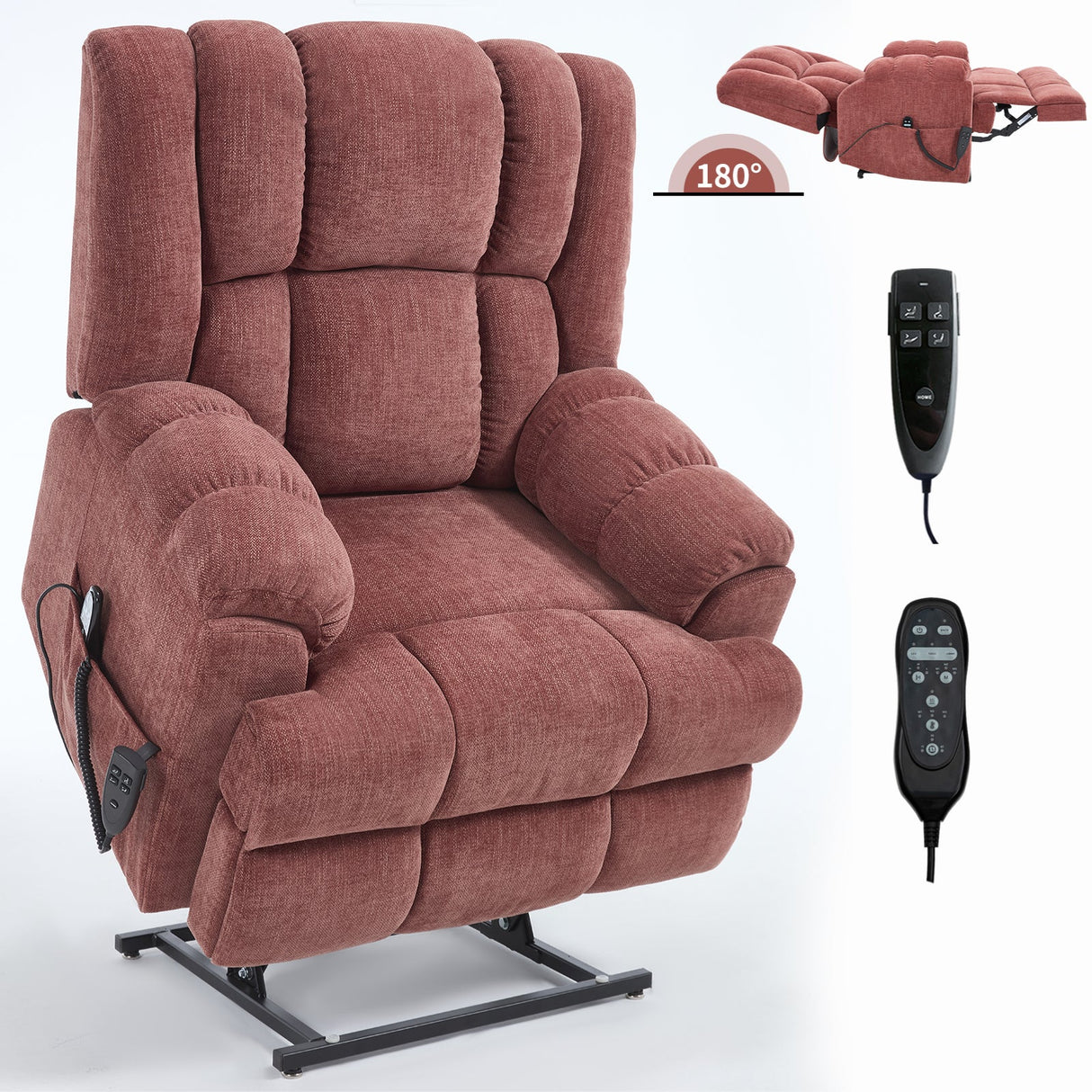 Dual Motor Heat Massage Electric Power Lift Recliner