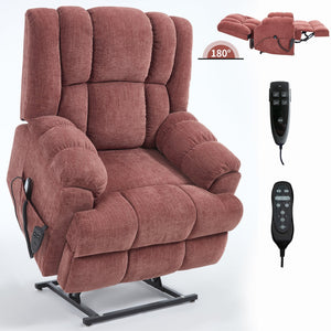 Dual Motor Heat Massage Electric Power Lift Recliner with Smooth Lift - Red or Blue
