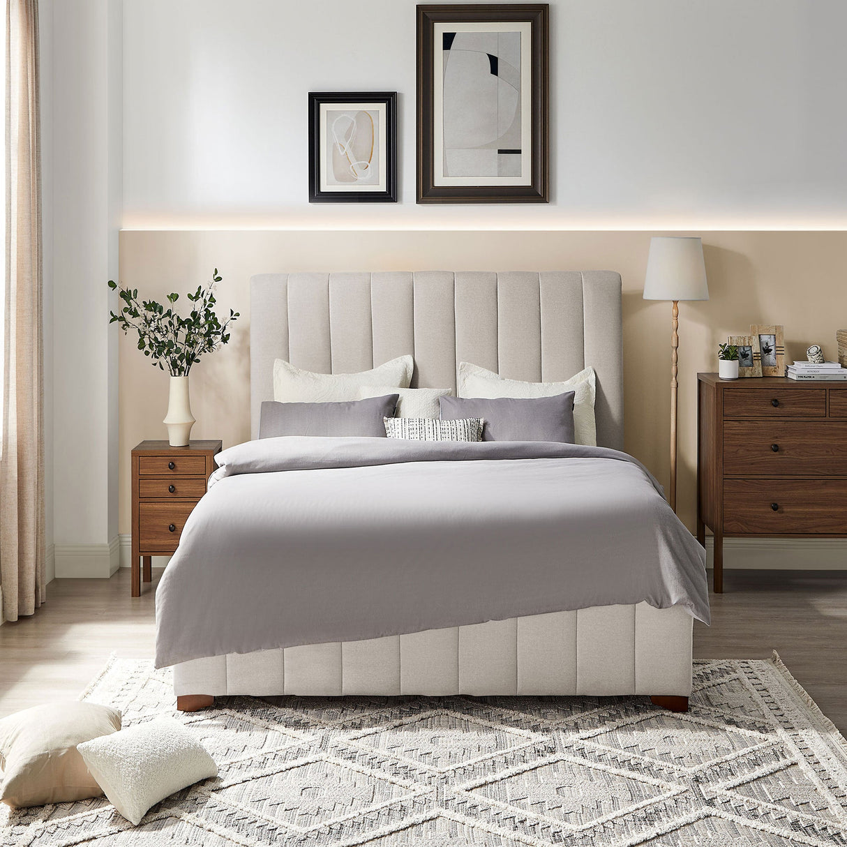 The Upholstered Wingback Bed – A Refined Union of Contemporary Comfort and Architectural Elegance