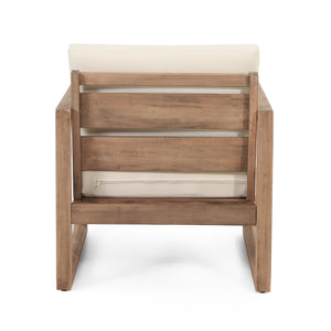 Set of 2 Outdoor Acacia Wood Patio Club Chair