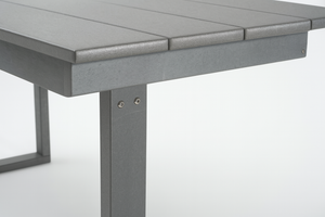 7-Piece HDPE Outdoor Dining Set for 6 – Weather-Resistant Patio Table with Umbrella Hole (Grey)