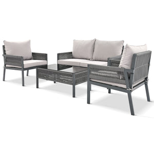 K&K 4-Piece Rope Patio Furniture Set