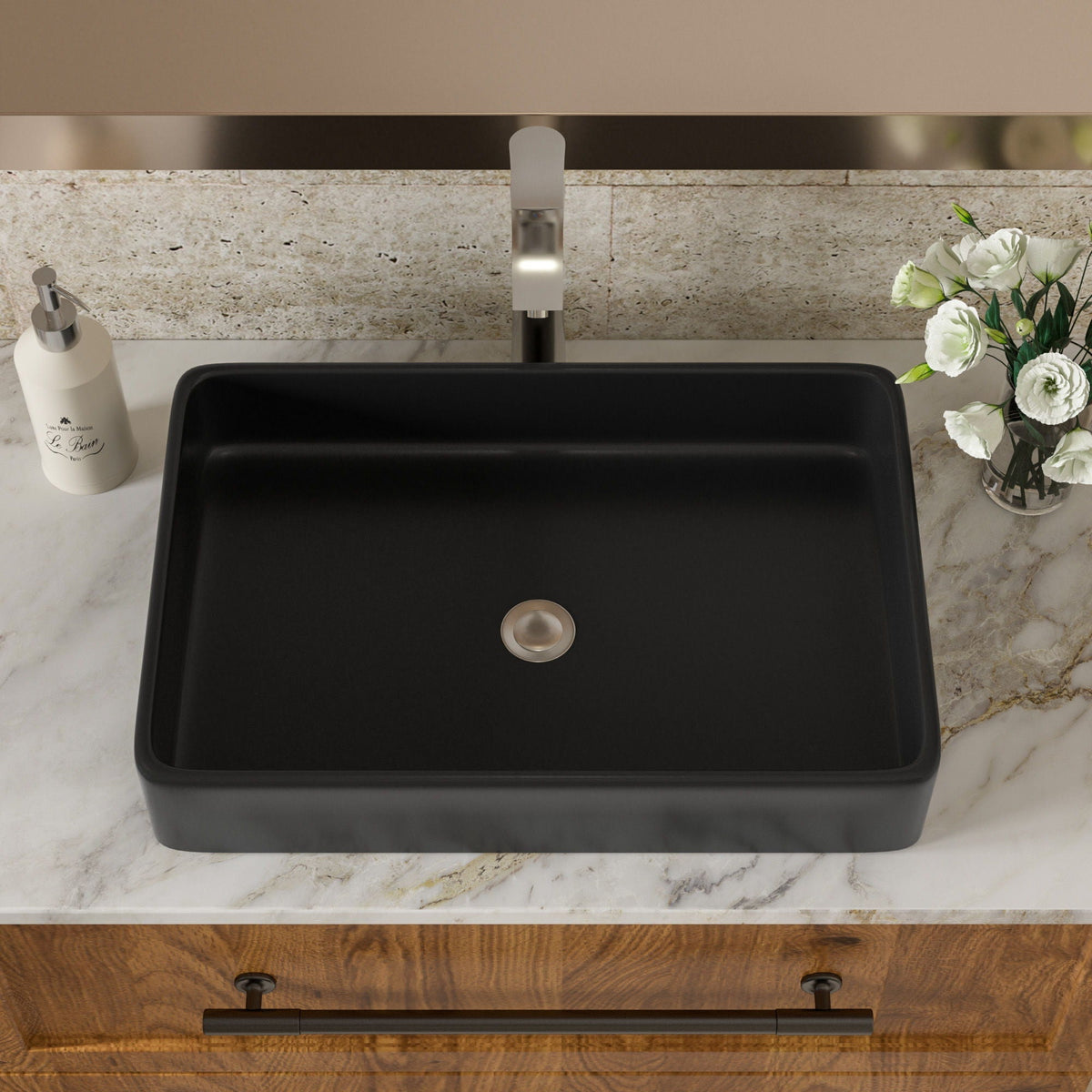 Modern European Design Ceramic Rectangular Vessel Bathroom Sink