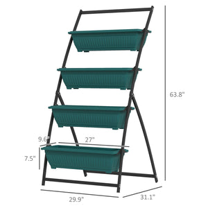 4-Tier Vertical Raised Garden Planter with 4 Boxes