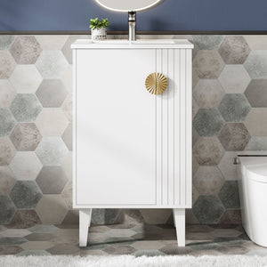 Bathroom Vanity With Sink, Soft-Close Door, Half-Moon Pulls