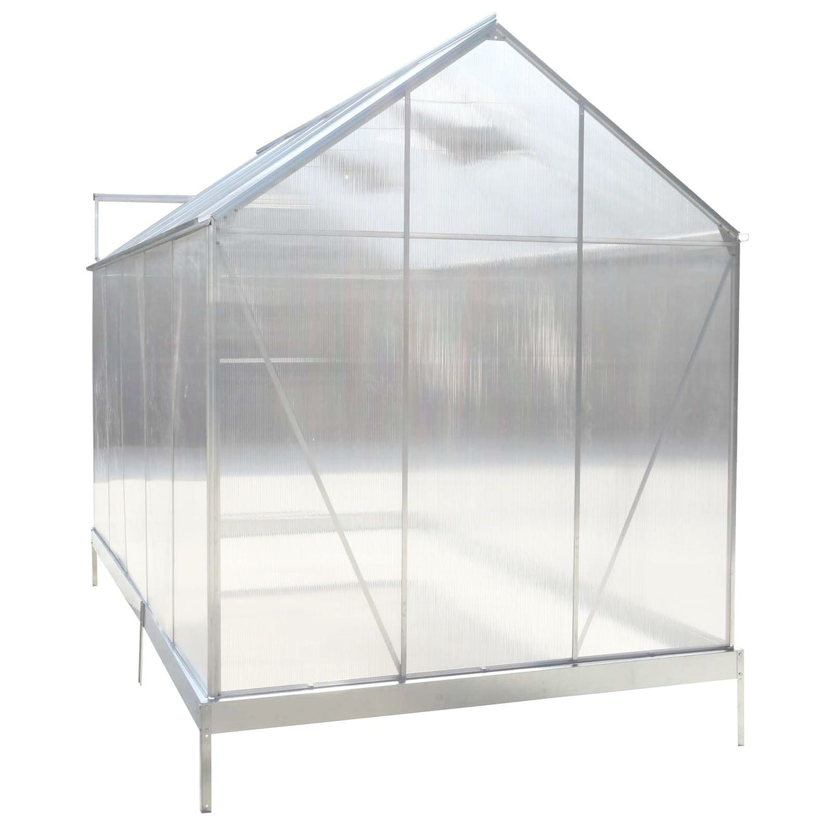Polycarbonate house, Heavy Duty Outdoor Aluminum Walk-In House Kit With Rain Gutter, Vent And Door For Backyard Garden