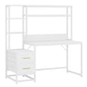 Computer Desk With Hutch, 2 Drawers & Open Shelves