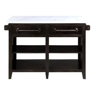 Darwid - Kitchen Island - Marble Top Top & Espresso