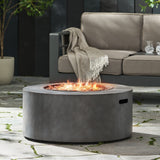 Wellington Round Iron Fire Pit with 40,000 BTU Output in Stone Gray