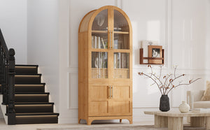 K&K 71' Tall Arched Kitchen Pantry Cabinet with Adjustable Shelves