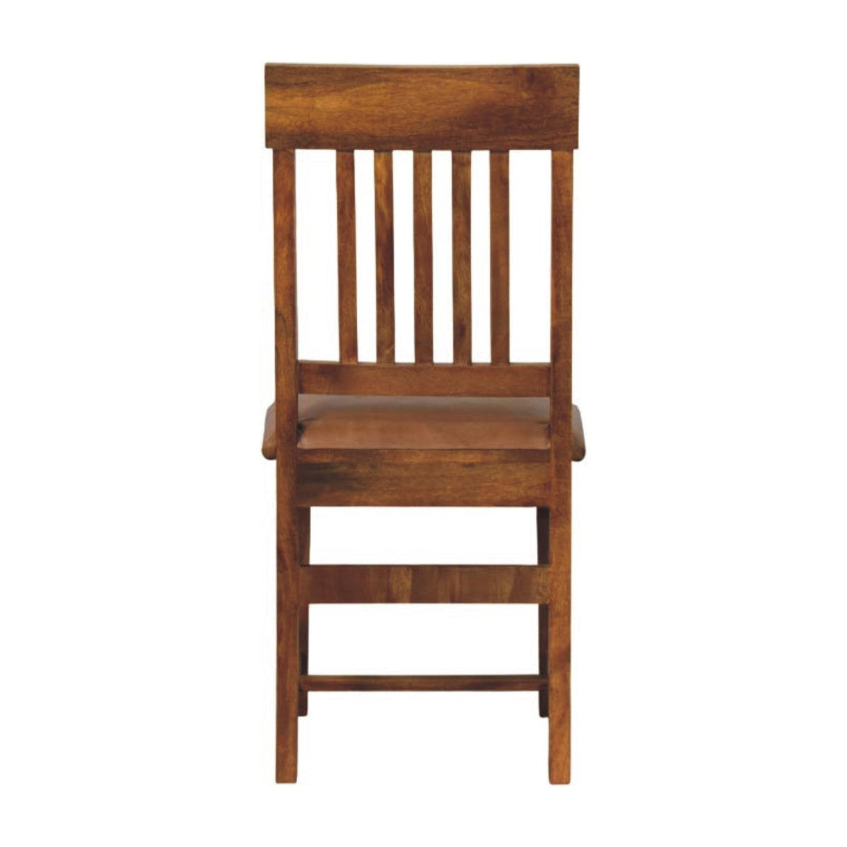 Solid Wood Leather Slatted Dining Chair