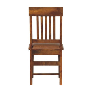 Solid Wood Leather Slatted Dining Chair