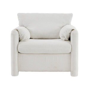 Modern Accent Chair Single Seater Ivory White