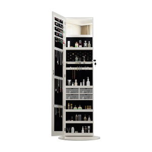 Swivel Jewelry Cabinet With Full Length Mirror
