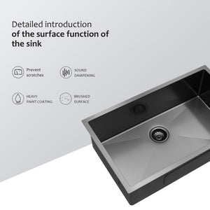 Undermount Kitchen Sink 16 Gauge Single Bowl Stainless Steel