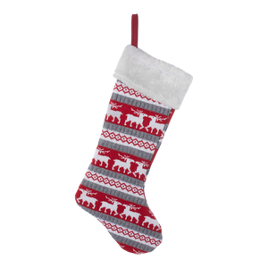 Reindeer & Snowflake Knit Stocking