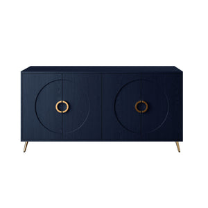 Modern Lacquered 4 Door Wooden Cabinet Sideboard Buffet Server Cabinet Storage Cabinet, For Living Room, Entryway, Hallway, Office, Kitchen And Dining Room