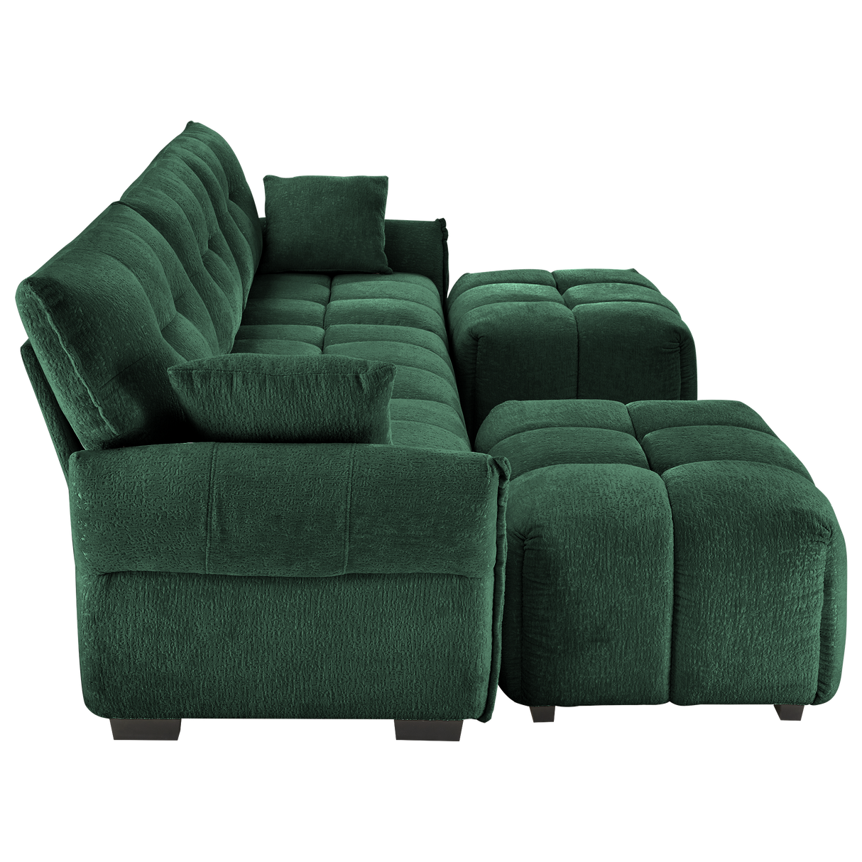 3 Seater Sofa Set With Ottoman And Throw Pillows