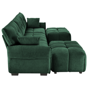 3 Seater Sofa Set With Ottoman And Throw Pillows