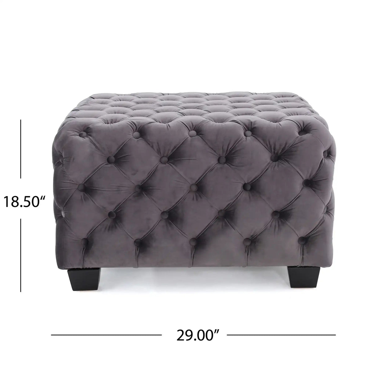 Modern Glam Ottoman With Upholstery And Button Tufted Design