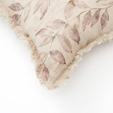 Linen Printed Cushion with Fringes (Brown)