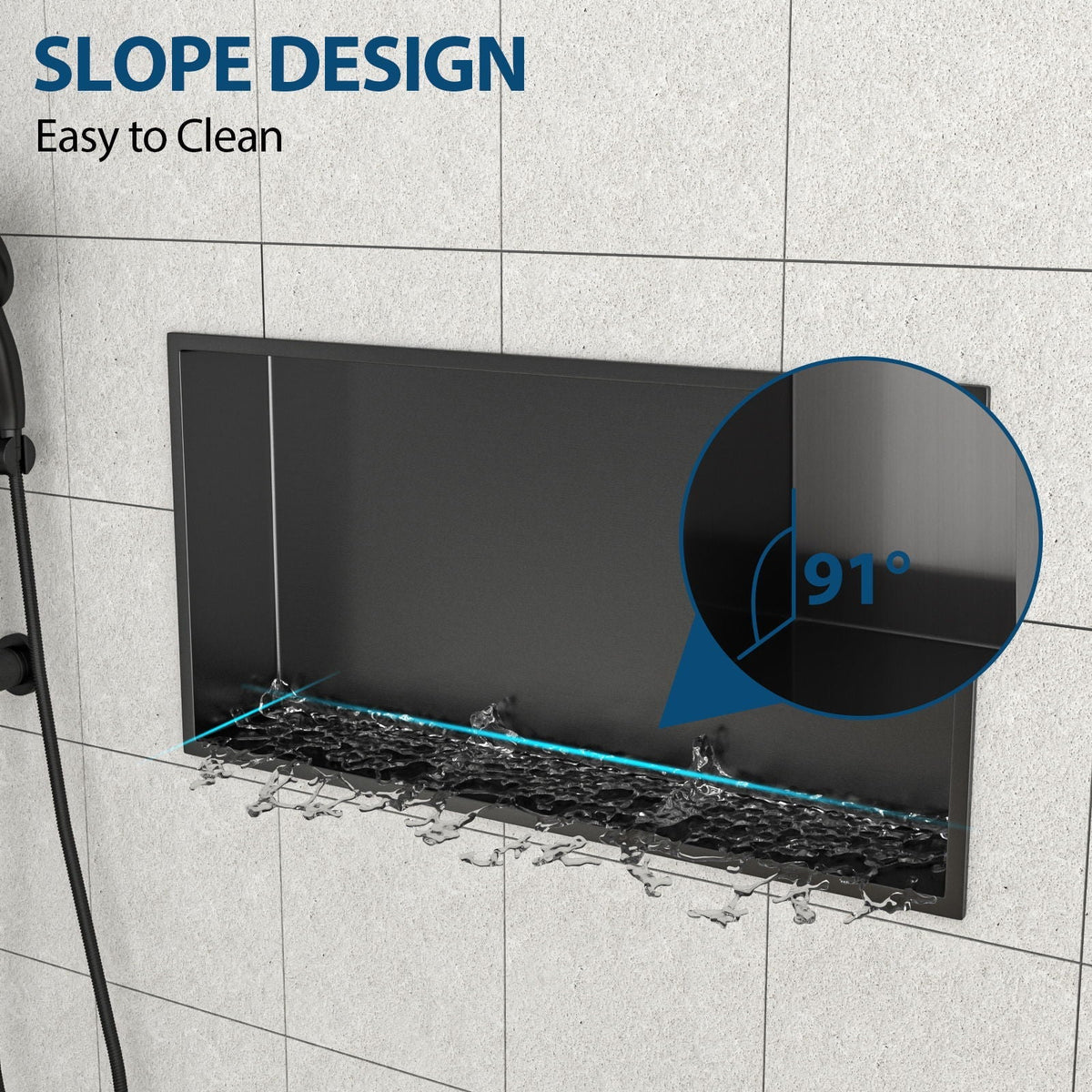 Stainless Steel Shower Niche With Seamless Design For Bathroom Storage