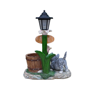 Lying Cat Solar Planter Garden Decor