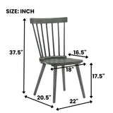 Modern Farmhouse Spindle Back Dining Chairs, Set of 2