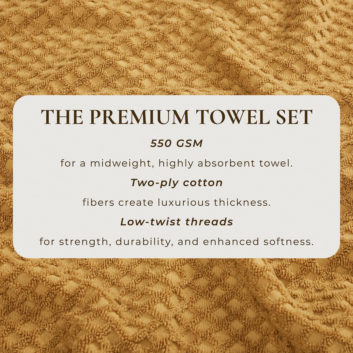 Cotton diamond waffle weave bath towel set - grayson collection
