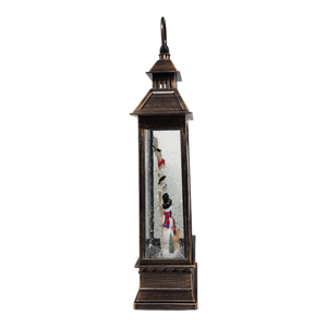 Lighted Spinning Waterglobe Lantern - Frosty and Friends