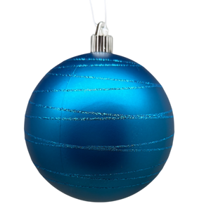 4.75" (120mm) Commercial Shatterproof Ball Ornament - Aloha With Aqua Tangles