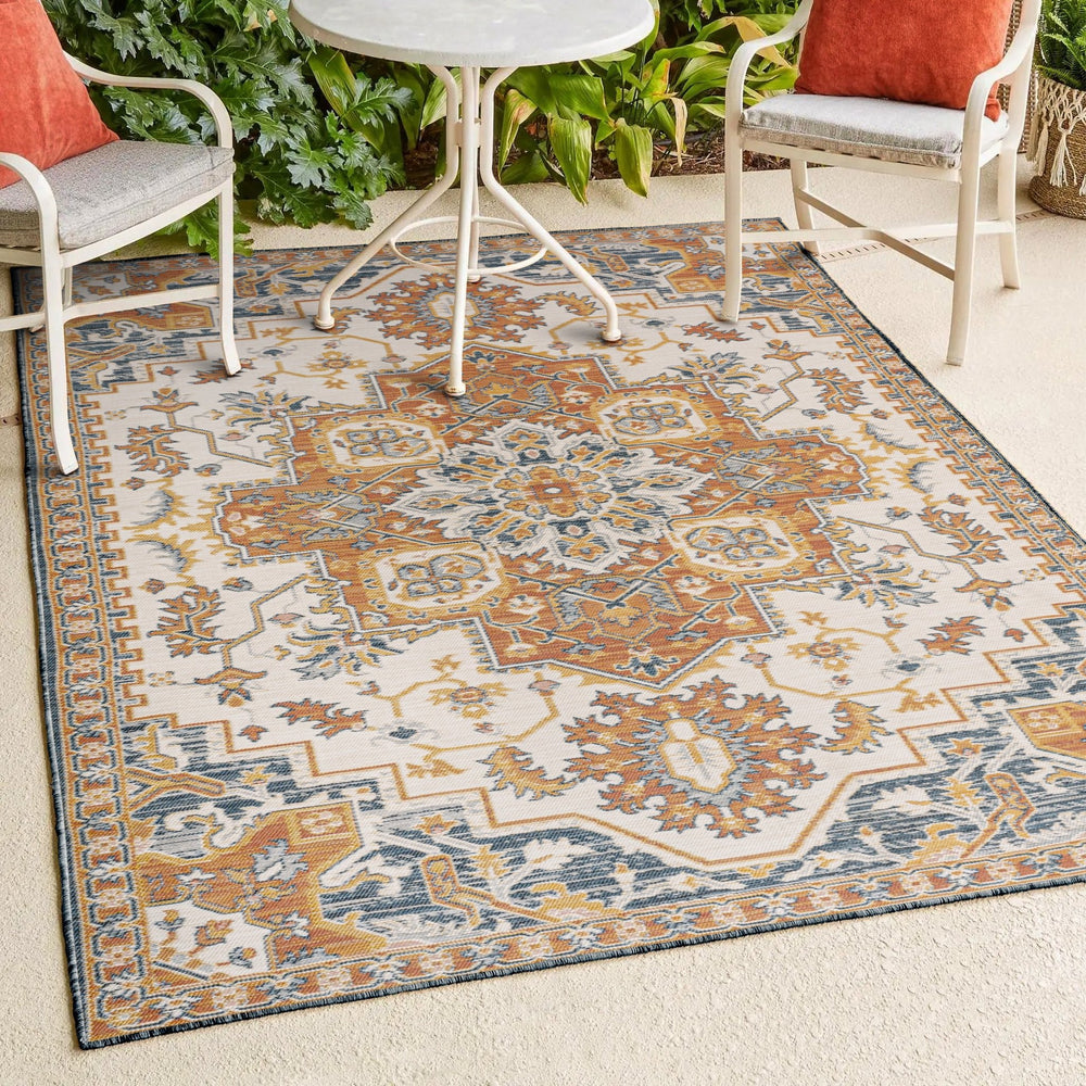 Bijan-traditional-vintage-medallion-reversible-machine-washable-indoor/outdoor-area-rug-Outdoor-Rugs