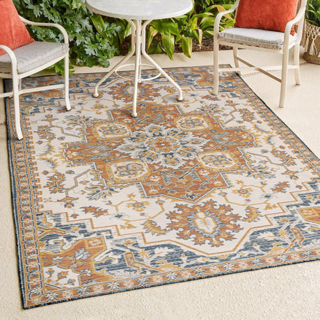 Bijan-traditional-vintage-medallion-reversible-machine-washable-indoor/outdoor-area-rug-Outdoor-Rugs