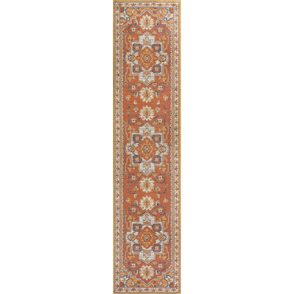 Bijan traditional vintage medallion reversible machine - washable indoor/outdoor runner rug - Tuesday Morning - Outdoor Rugs