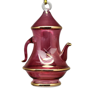 Gold Rimmed Teapot Solid - Red Small