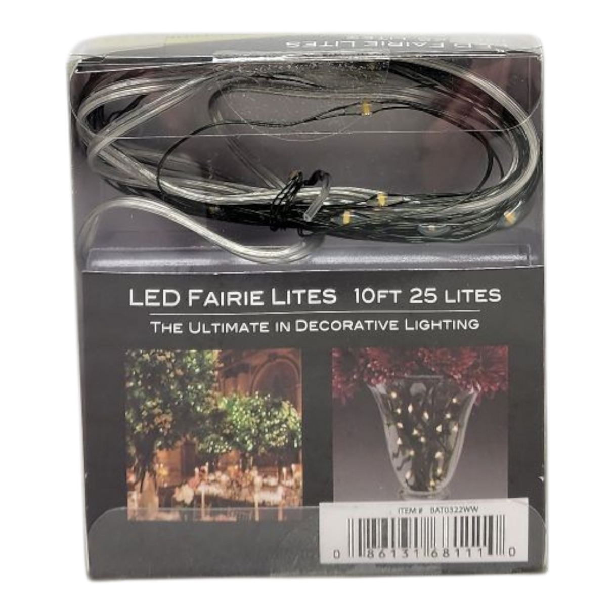10' Battery Operated 25-Light Warm White Fairy LED Green Wire Light Set