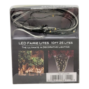 10' Battery Operated 25-Light Warm White Fairy LED Green Wire Light Set