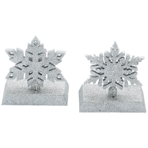 Lighted Snowflake Stocking Hanger - 2 Piece Set