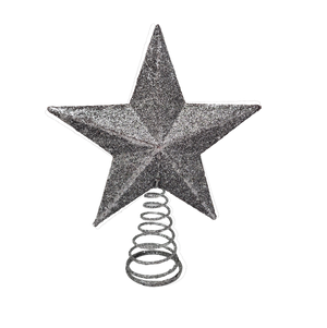 Mini Glitter Star Tree Topper - Silver