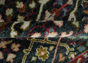 Black and Blue Hand Knotted Traditional Oushak Multi Size Wool Area Rug