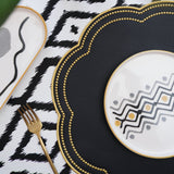 Nurture Black Gold Scalloped Faux Leather Placemat