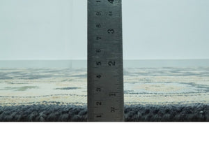 Black, Silver and Olive Oushak Hand Knotted Custom Made Wool Rug