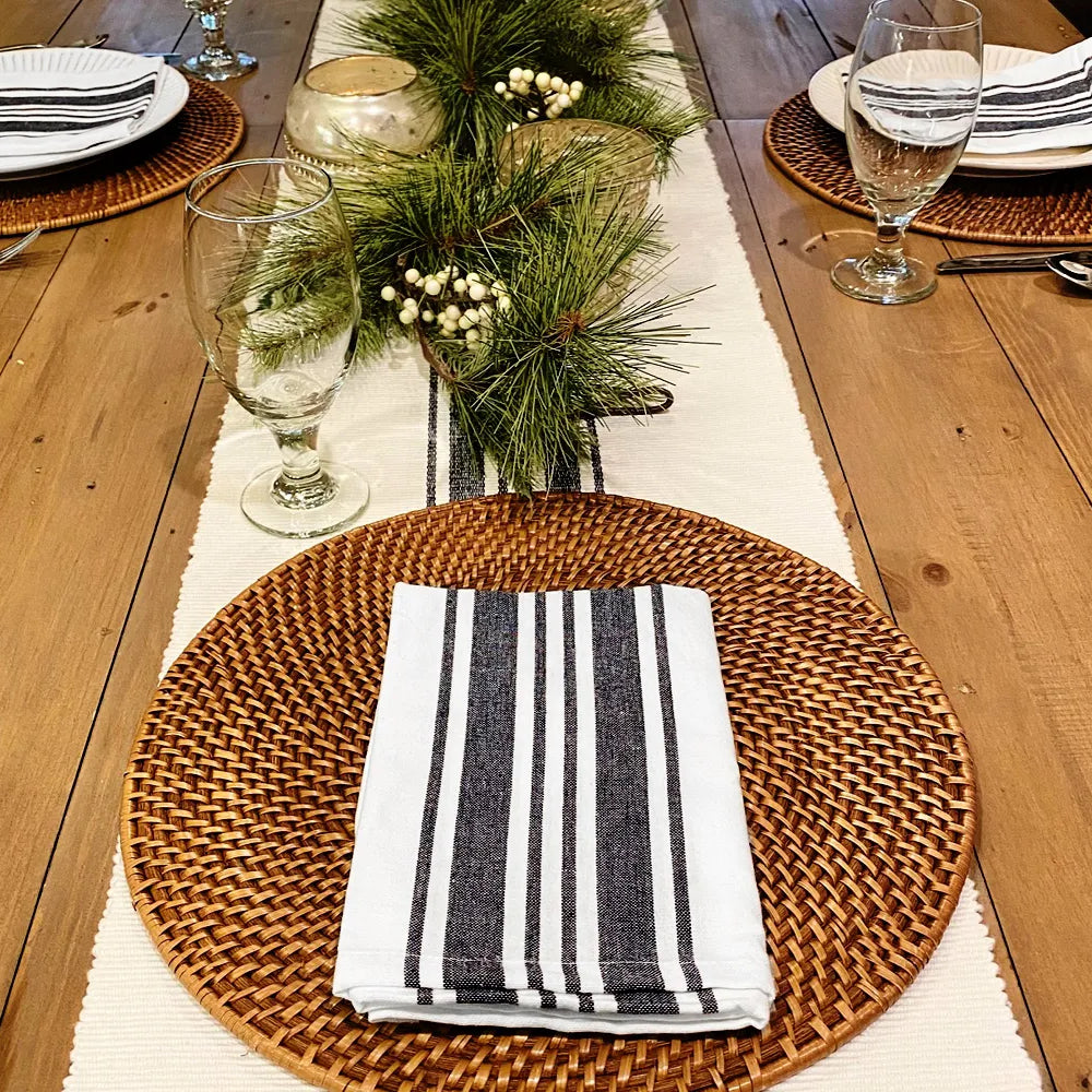 Black and White Napkins - Striped