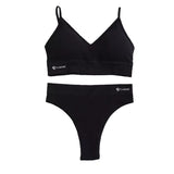 Talmont Seamless Ribbed Bra & Panty Set – Soft, Stretchy Lounge Lingerie with Removable Pads