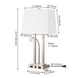 Blaire 2 - light modern farmhouse metal led table lamp with usb charging port - Tuesday Morning - Table Lamps
