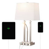 Blaire 2 - light modern farmhouse metal led table lamp with usb charging port - Tuesday Morning - Table Lamps
