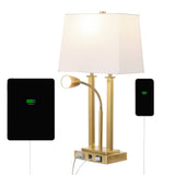 Blaire 2 - light modern farmhouse metal led table lamp with usb charging port - Tuesday Morning - Table Lamps